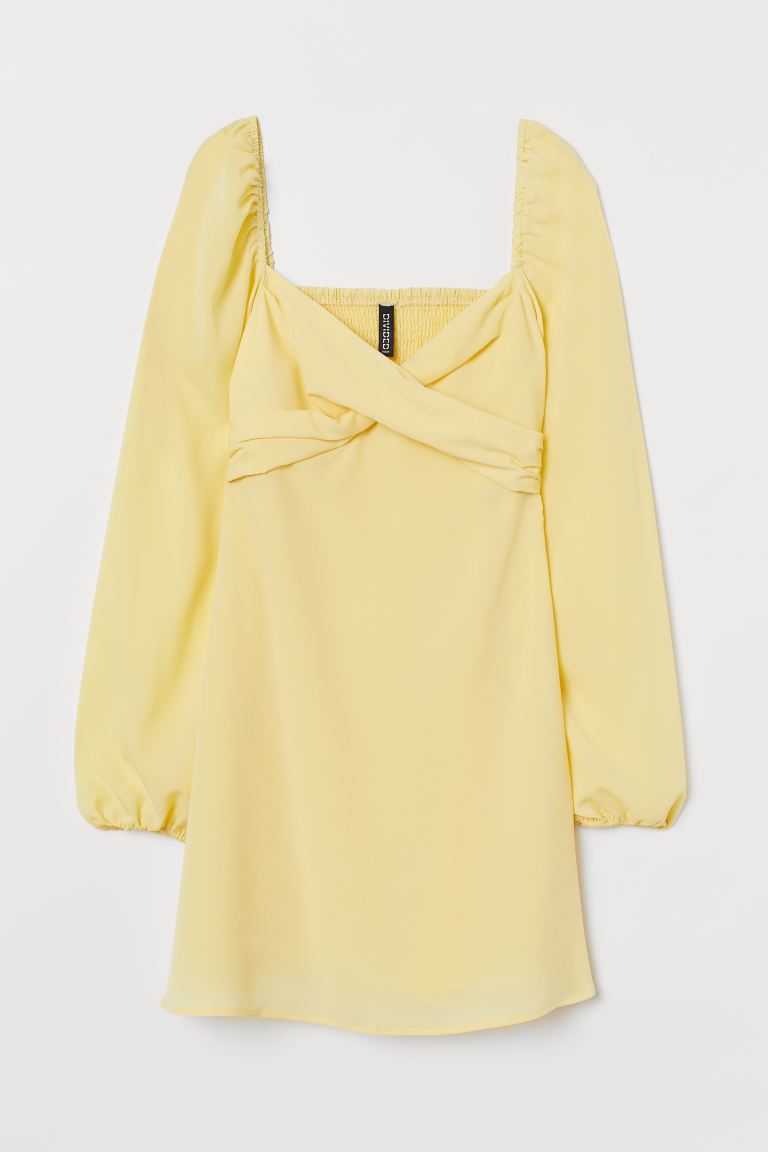 

Платье с пышным рукавом H&M 34 Светло-желтый