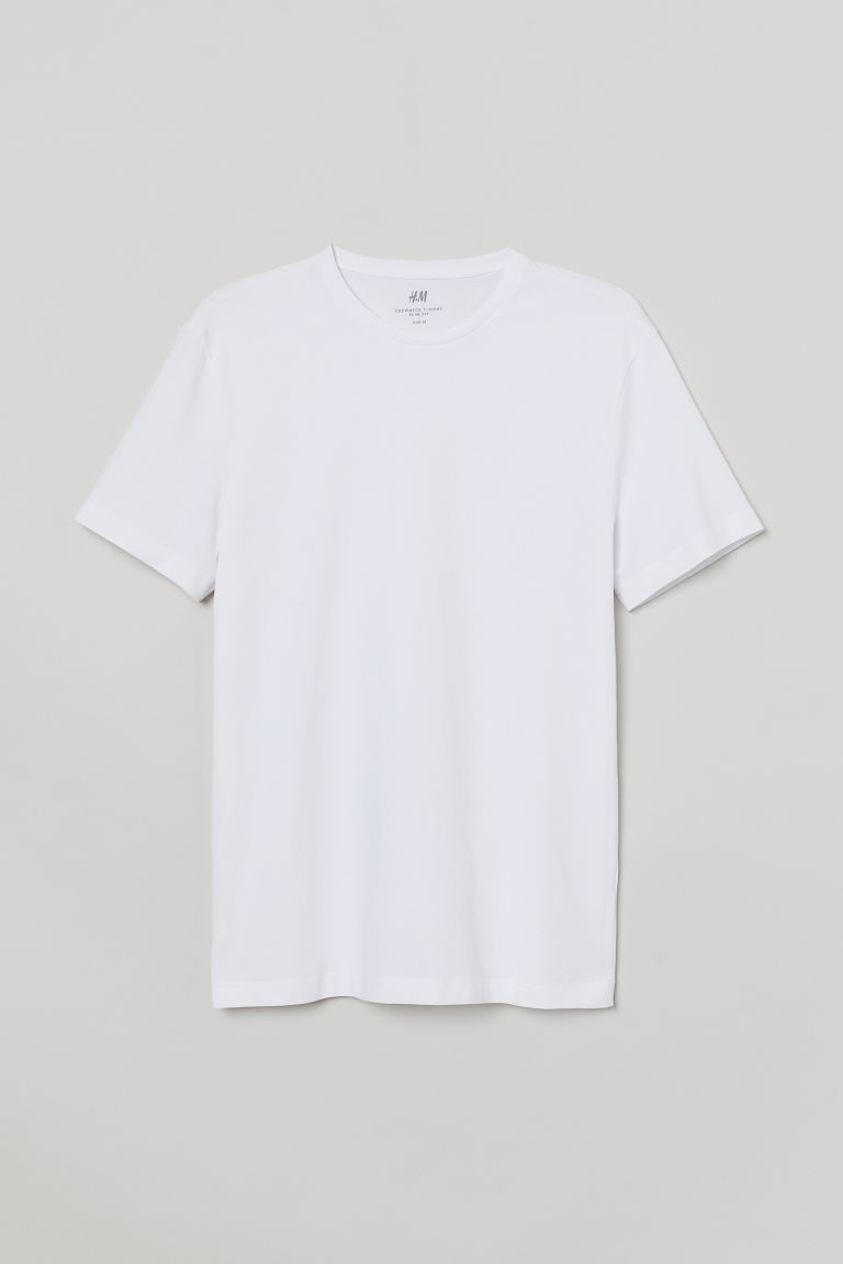 

Футболка Slim Fit H&M M Белый