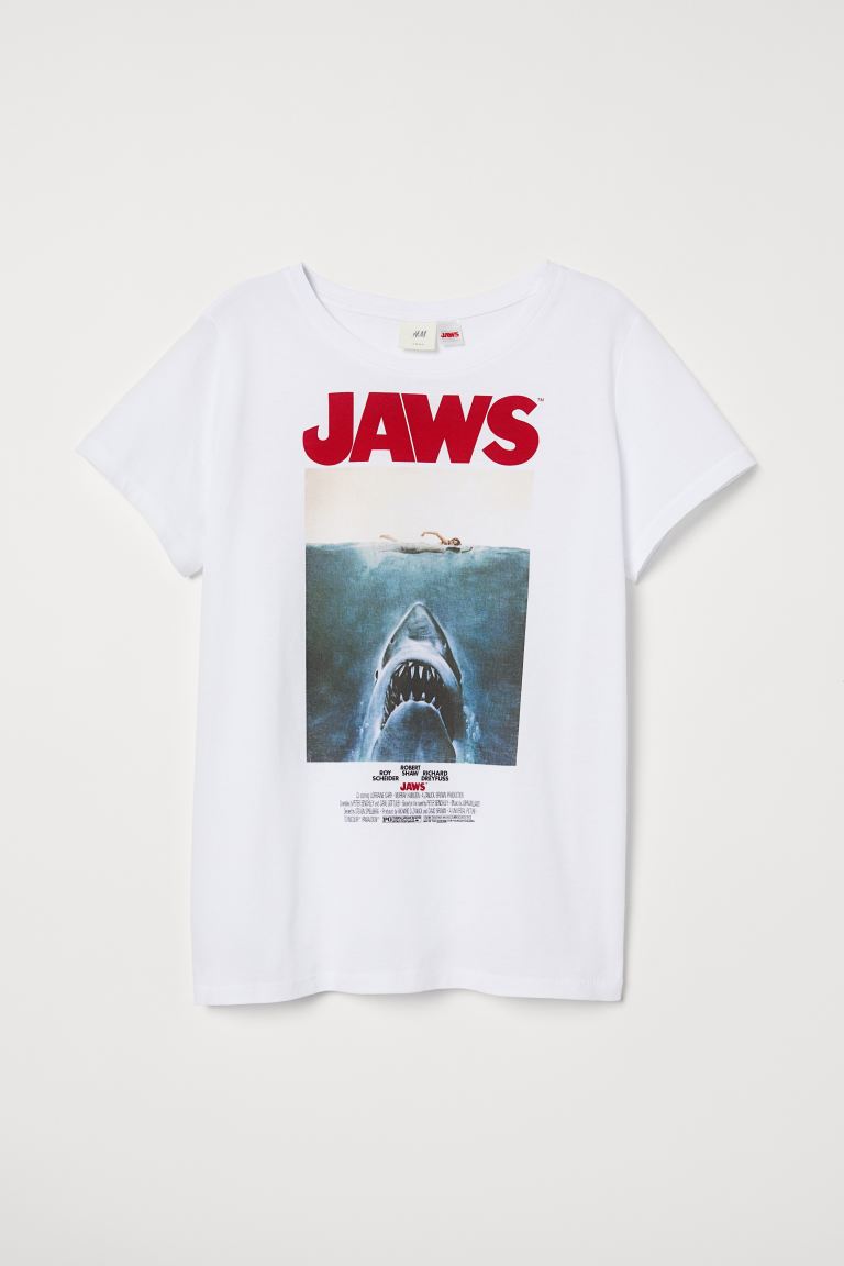 

Футболка с рисунком H&M XS Белый/Jaws