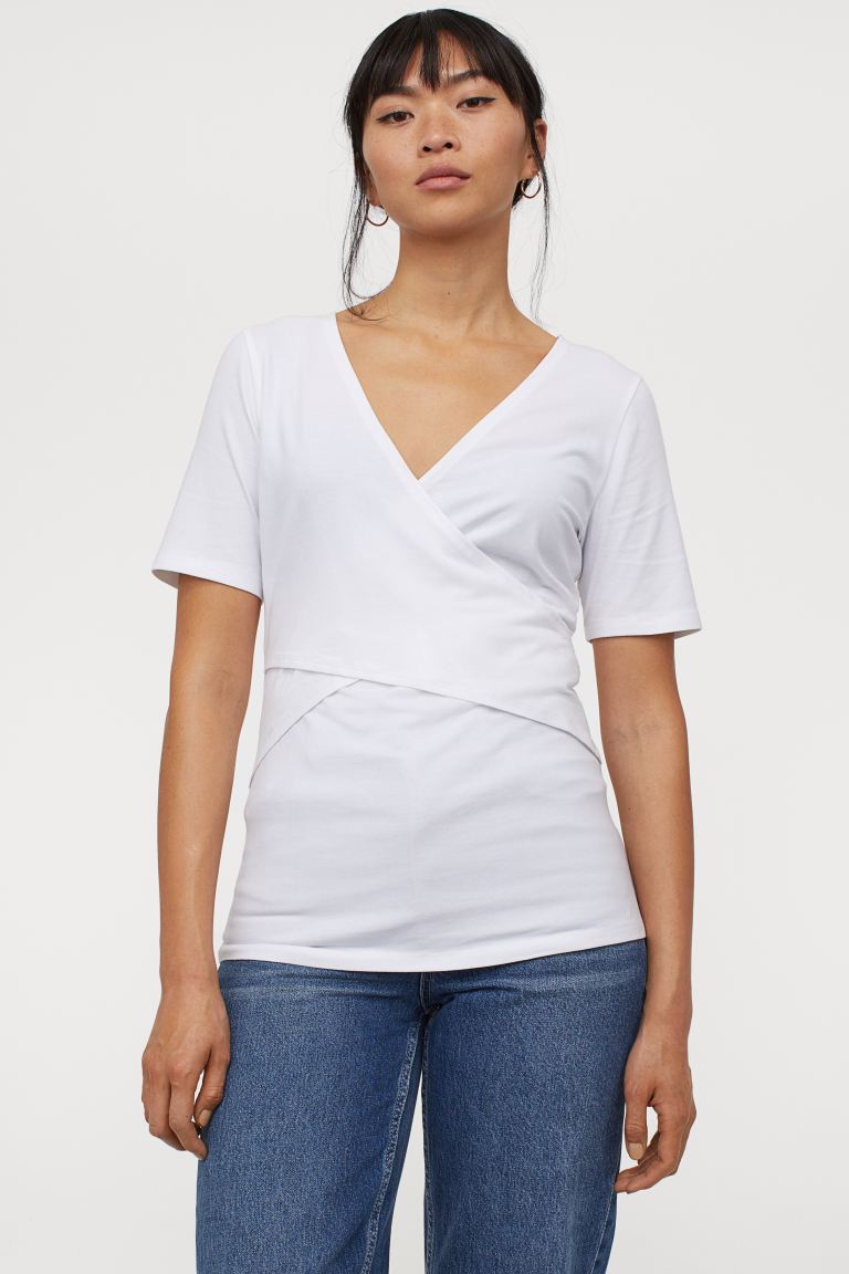 

MAMA Упаковка 2 топа H&M  Черный/белый, MAMA Упаковка 2 топа H&M L Черный/белый