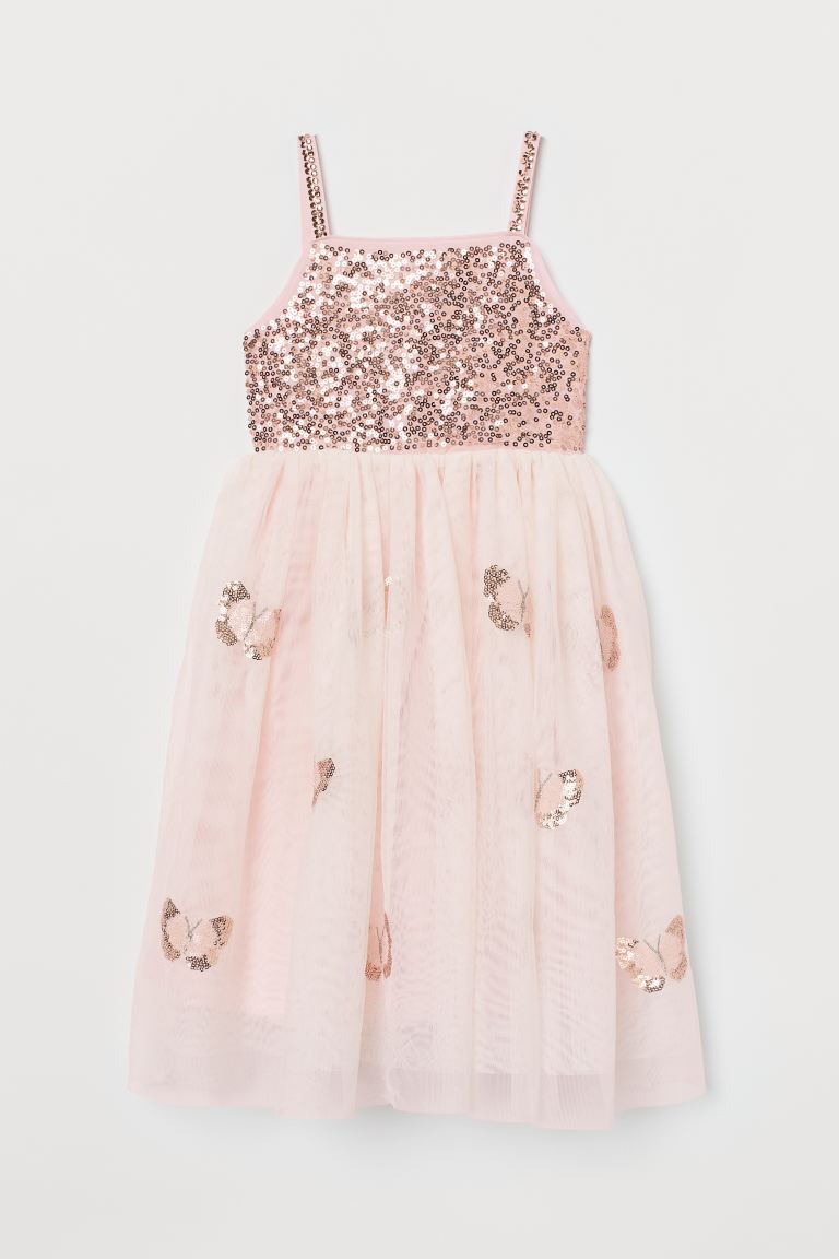 

Тюлевое платье с пайетками H&M 104 Бледно-розовый/Бабочки (0875827002)