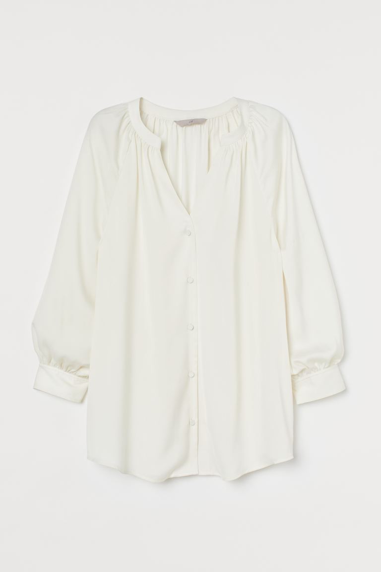 

Атласная блузка H&M  Белый, Атласная блузка H&M 44 Белый