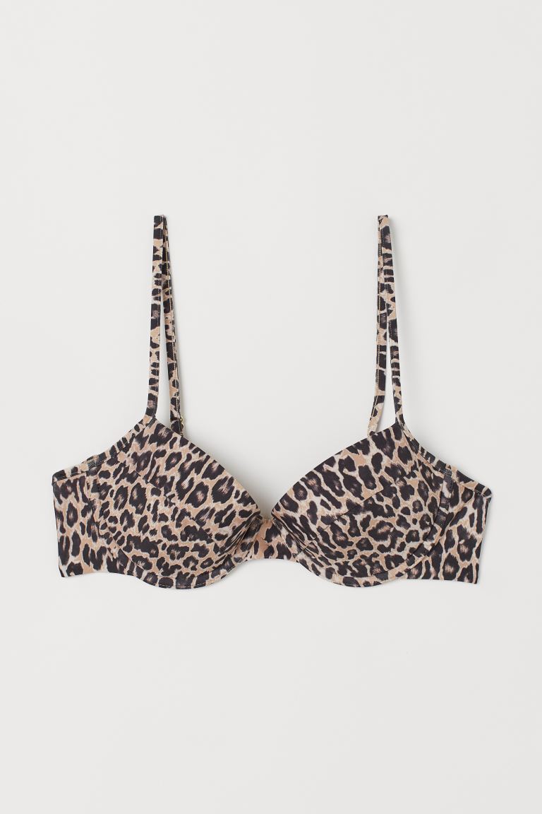 

Уплотненный лиф бикини H&M 85D Бежевый/Леопардовый принт