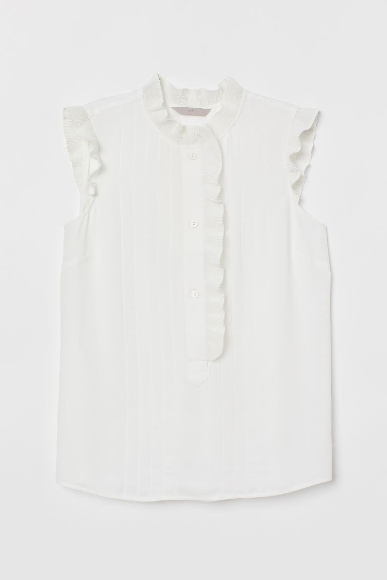 

Блузка со складками H&M  Белый, Блузка со складками H&M 46 Белый