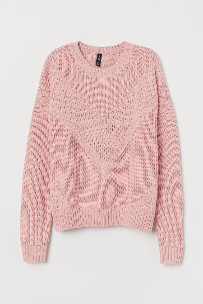 

Джемпер текстурной вязки H&M L Чайная роза