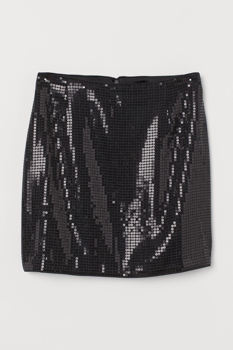 

Юбка с пайетками H&M  Черный, Юбка с пайетками H&M 38 Черный