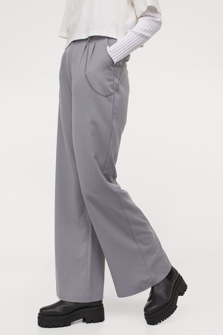 

Широкие брюки с цепью H&M 36 Серый