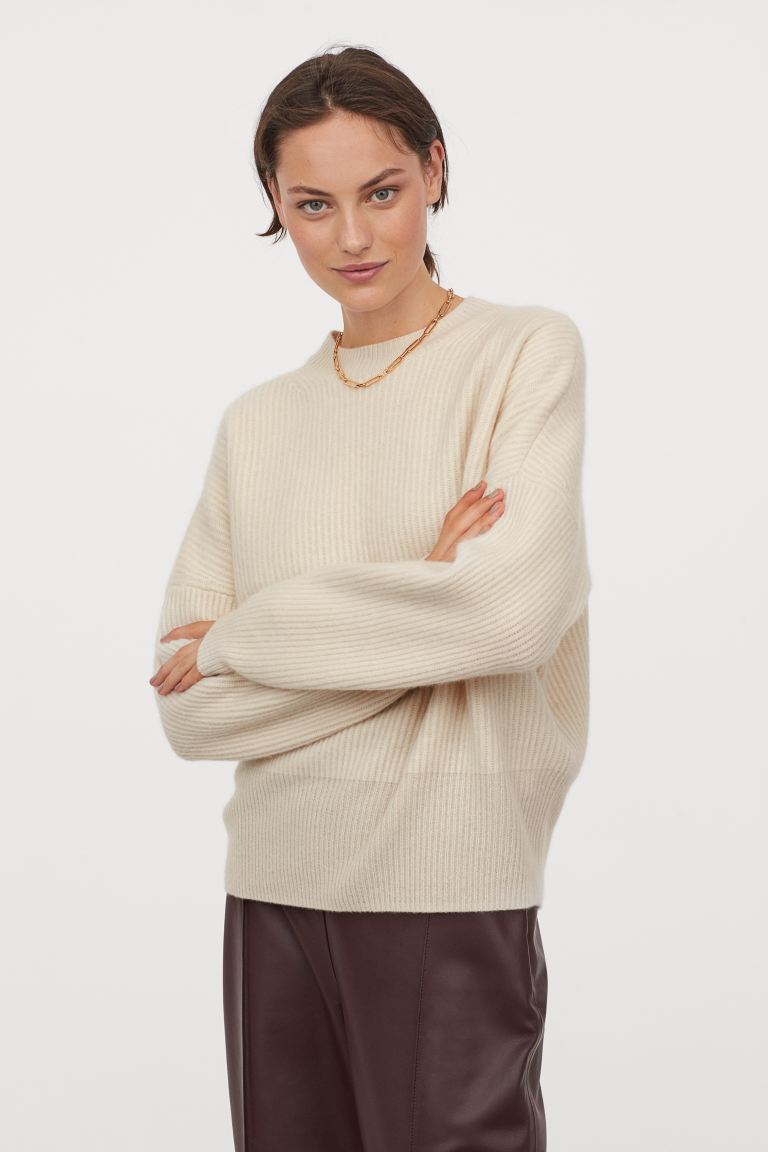 

Кашемировый джемпер H&M XL Кремовый