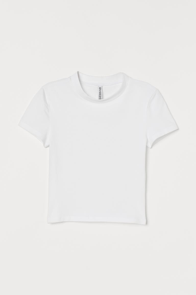 

Короткая футболка H&M  Белый, Короткая футболка H&M S Белый