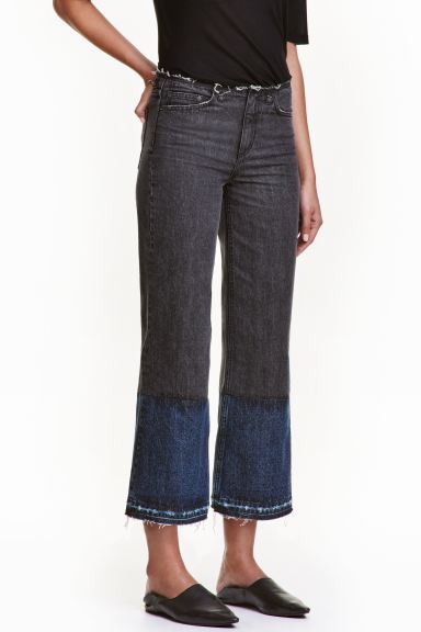 

Wide Cropped Jeans H&M  Черный деним, Wide Cropped Jeans H&M 28 Черный деним