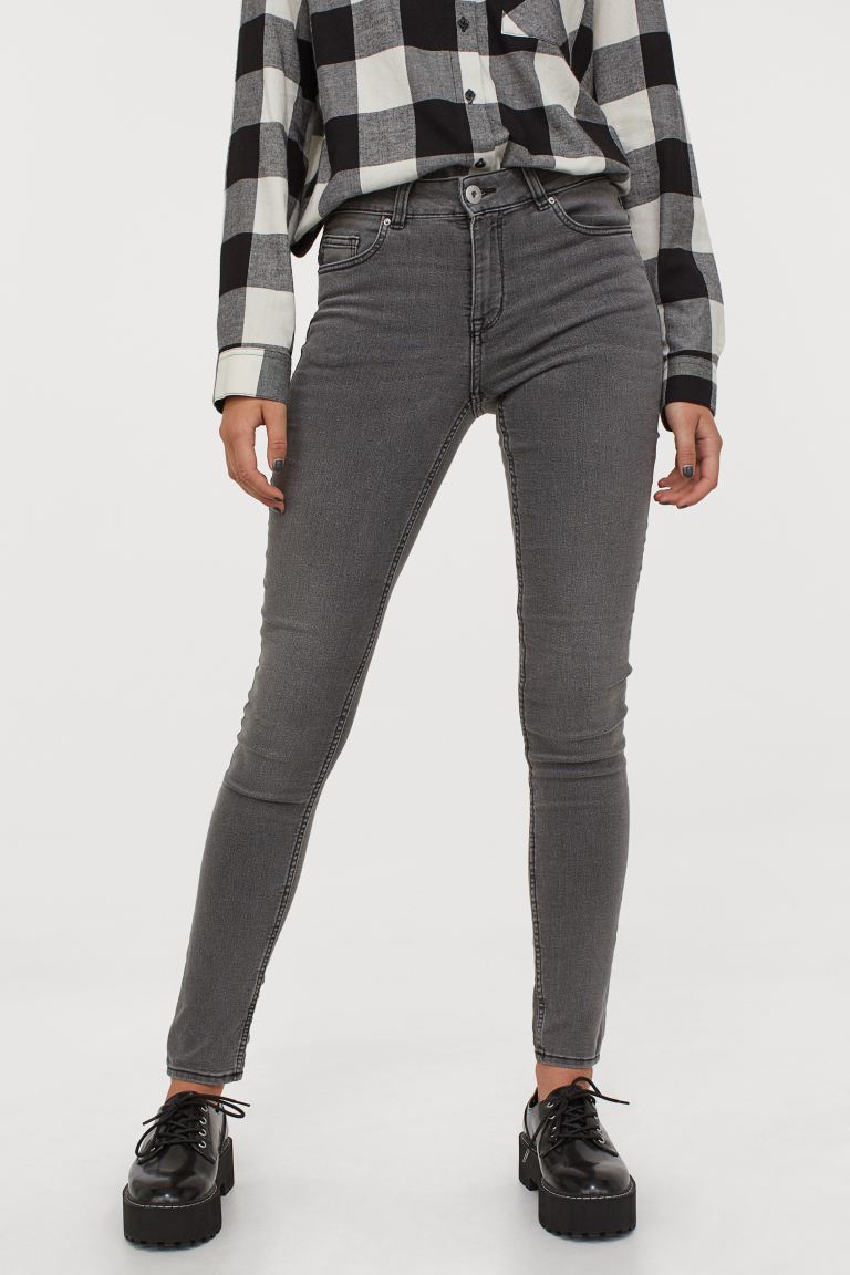 

Джинсы Super Skinny Regular H&M  Темно-серый, Джинсы Super Skinny Regular H&M 38 Темно-серый