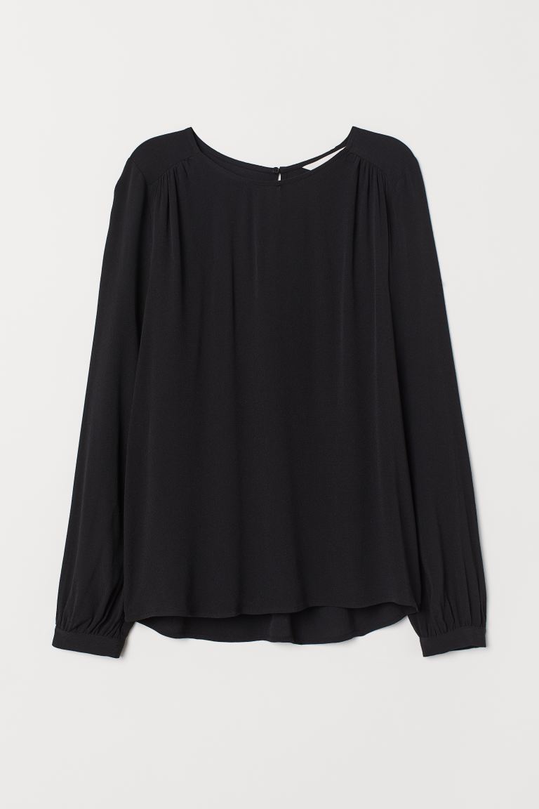 

Креповая блузка H&M 34 Черный