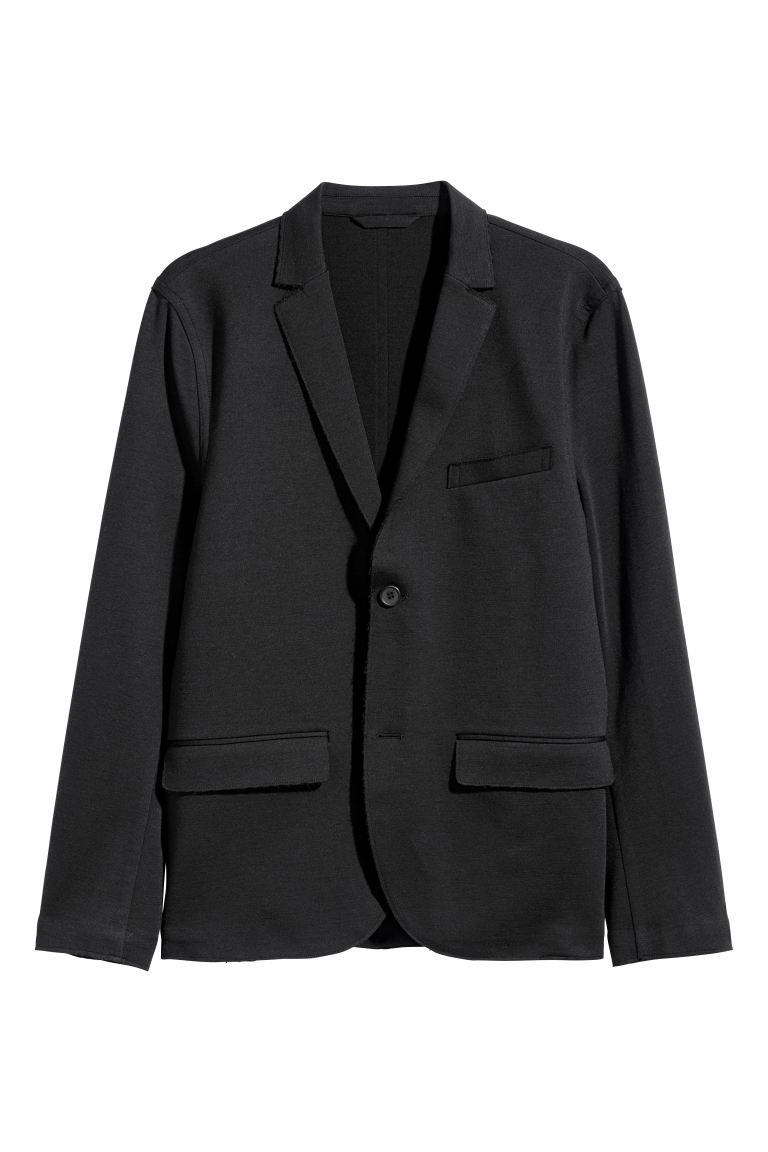 

Пиджак из джерси Slim fit H&M  Черный, Пиджак из джерси Slim fit H&M 56 Черный