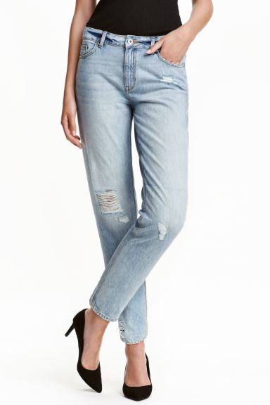 

Girlfriend Trashed Jeans H&M  Светло-голубой деним, Girlfriend Trashed Jeans H&M 34 Светло-голубой деним