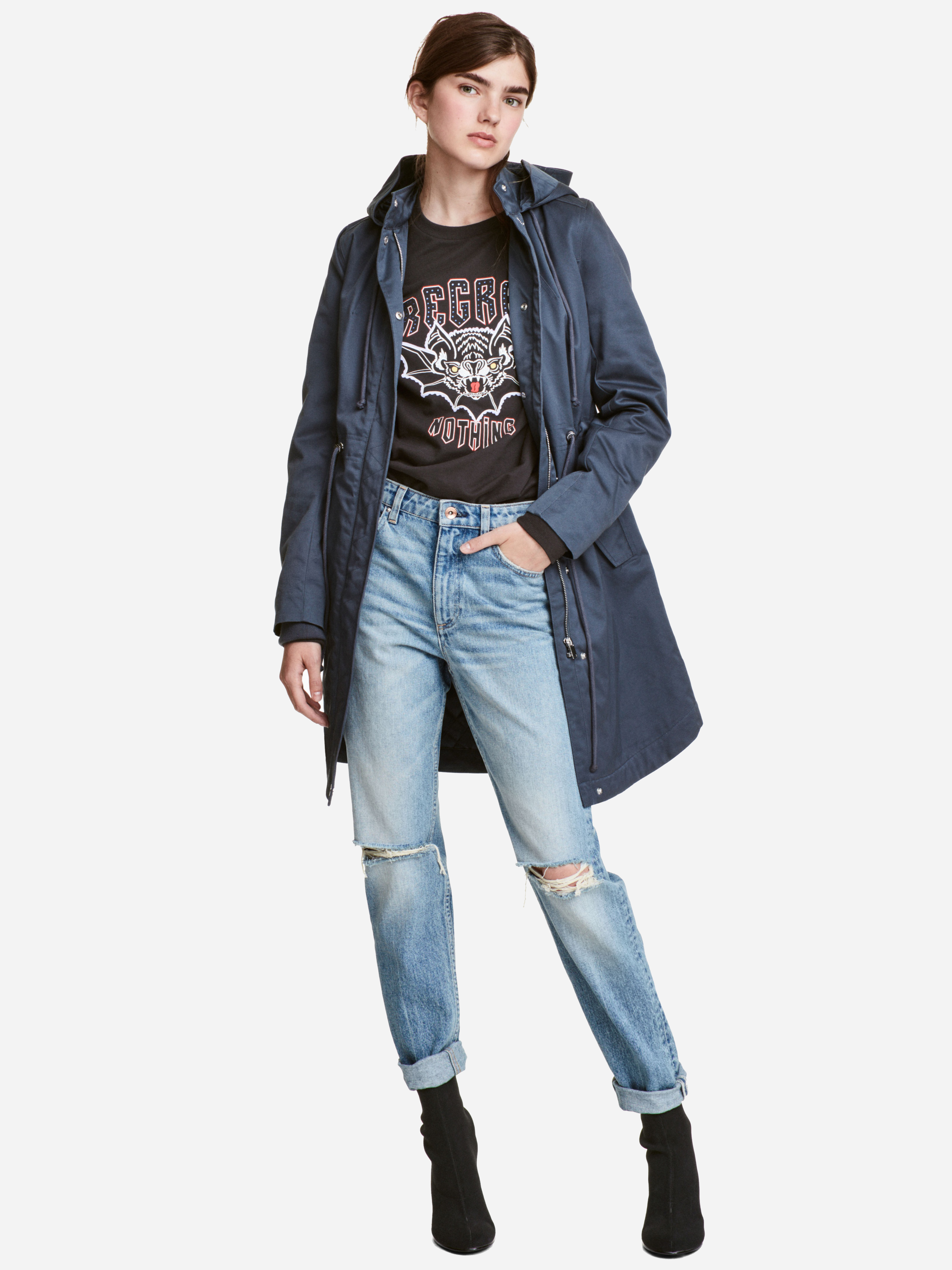 

Парка H&M 3934476-AAQJ 36 Темно-синяя
