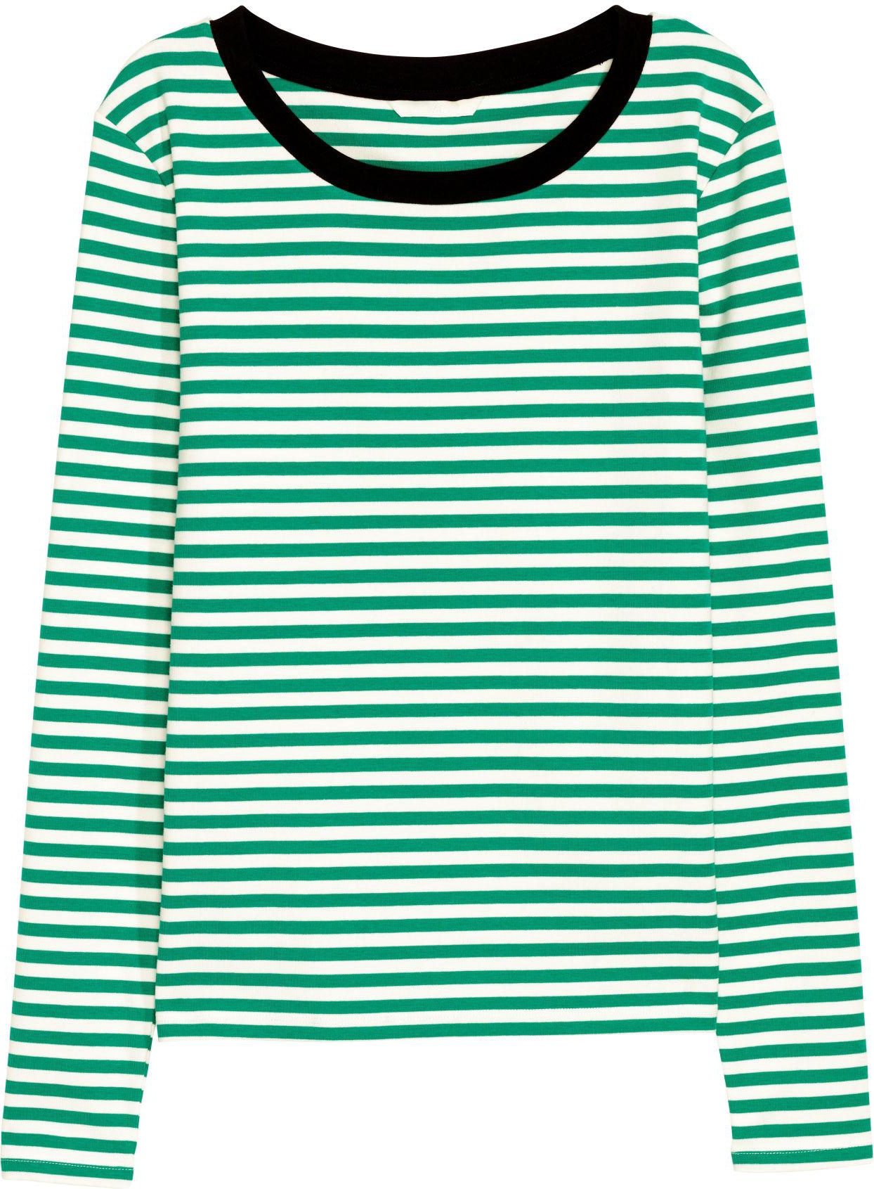 

Лонгслив H&M 5899247-ABBD XL Зеленый с белым