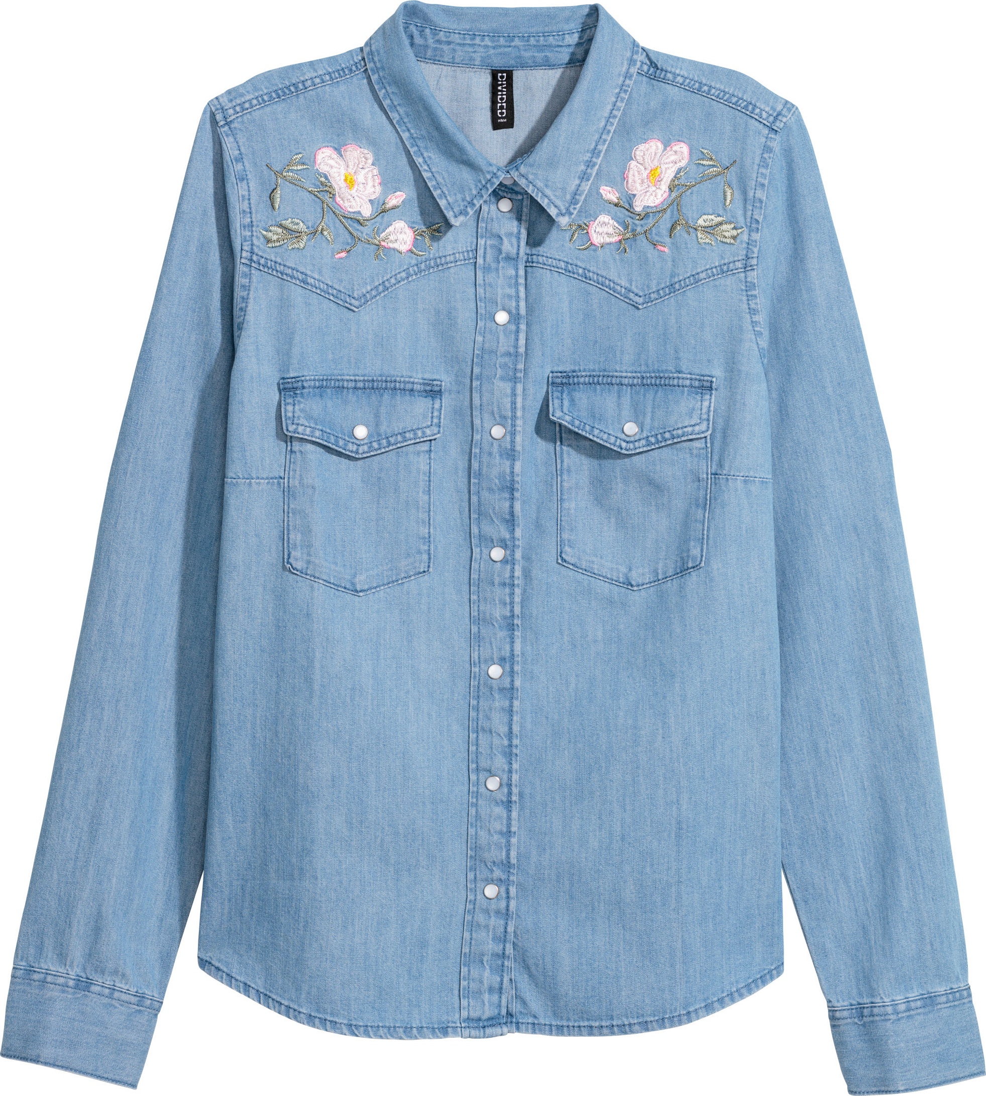 

Джинсовая рубашка H&M 6148787-AAPR 40 Синяя