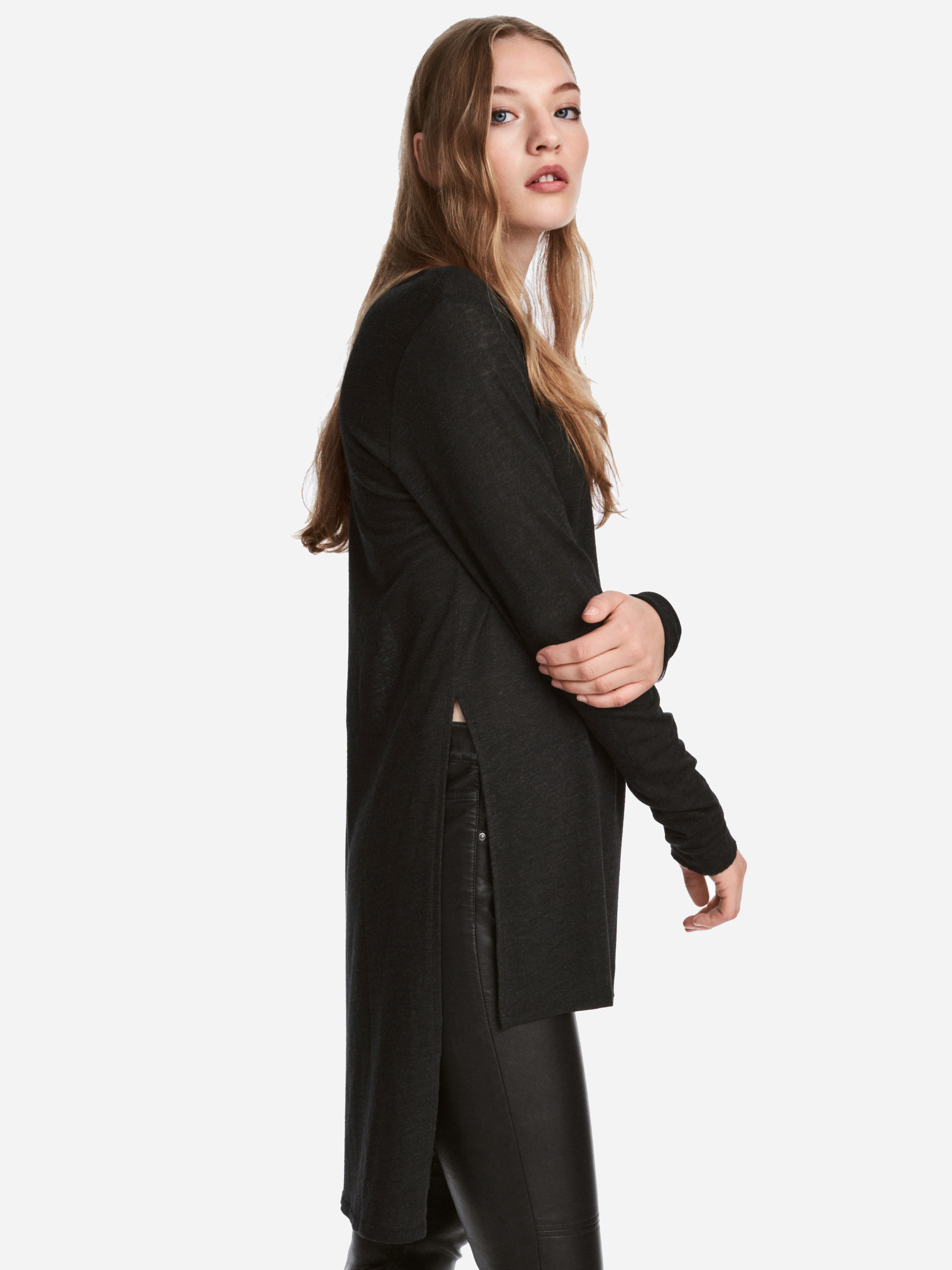 

Лонгслив H&M 5781296-AAZJ L Светло-черный
