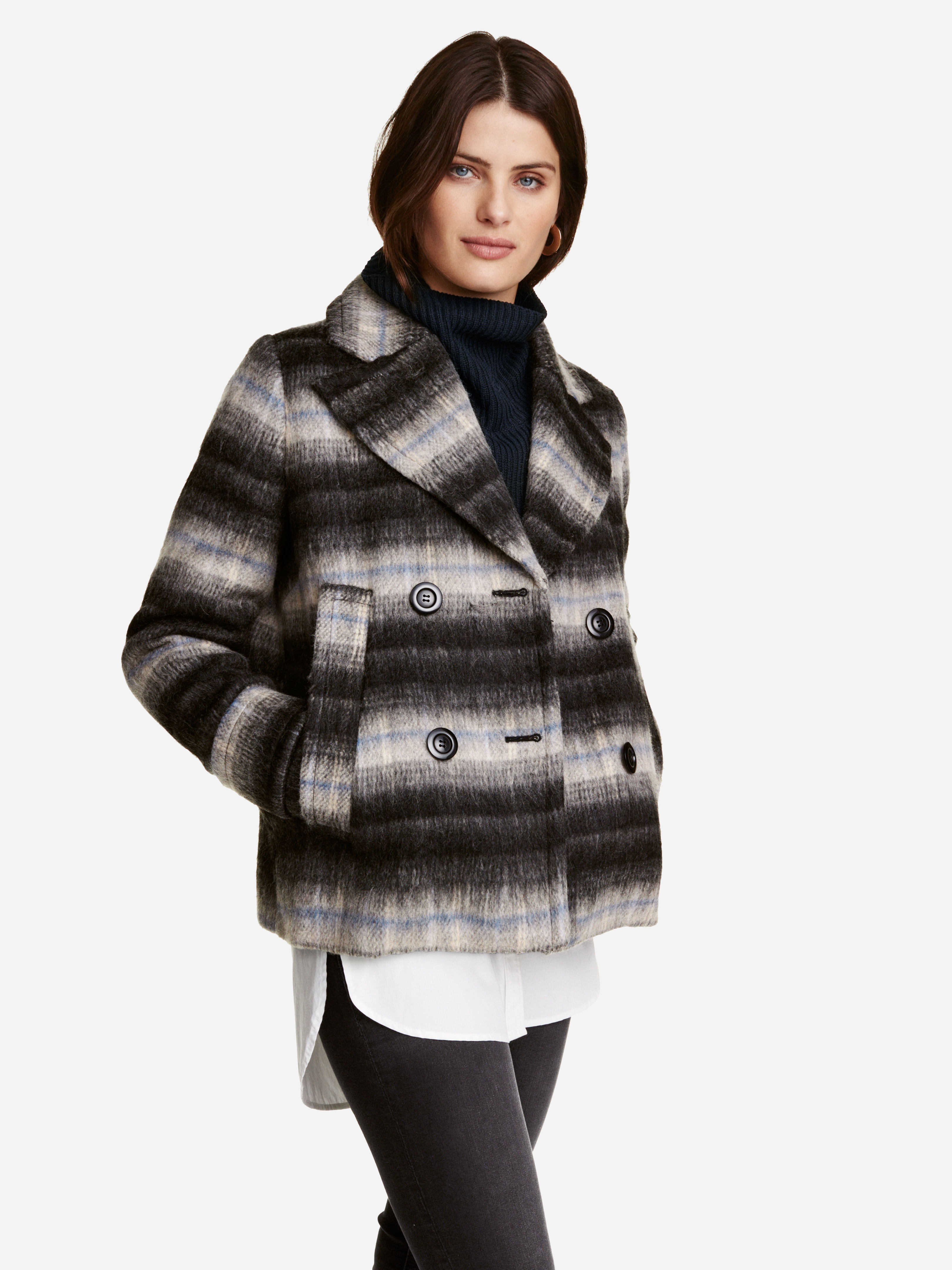 

Полупальто H&M 3974404-AACF 34 Черное с разноцветным