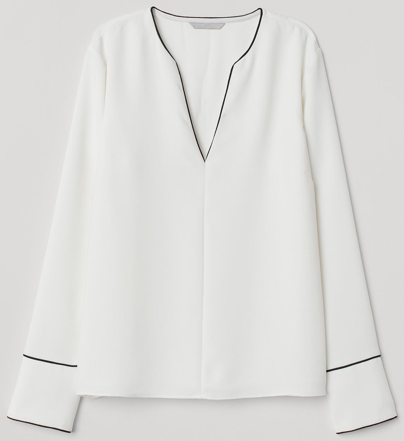 

Блузка H&M 7039989-ABQF 32 Молочная с черным
