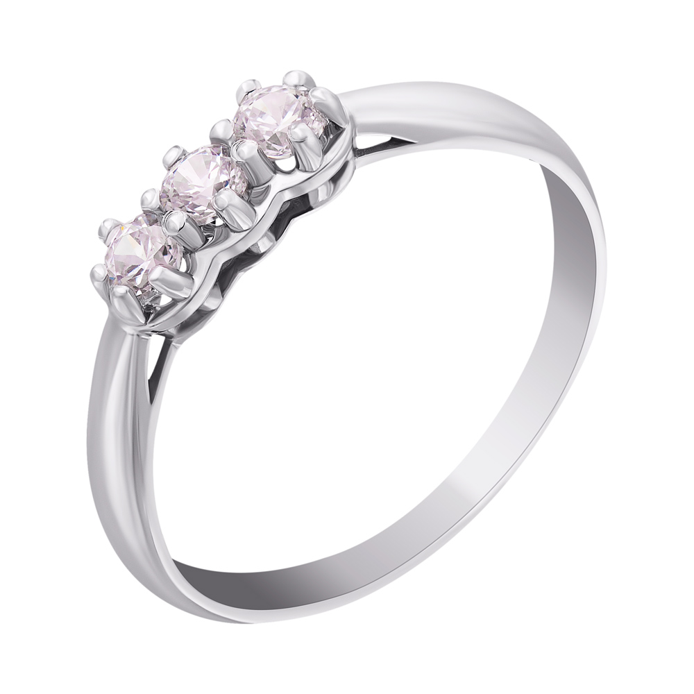 

Золотое кольцо в белом цвете с фианитом S Zirconia 000010488 15.5 размера