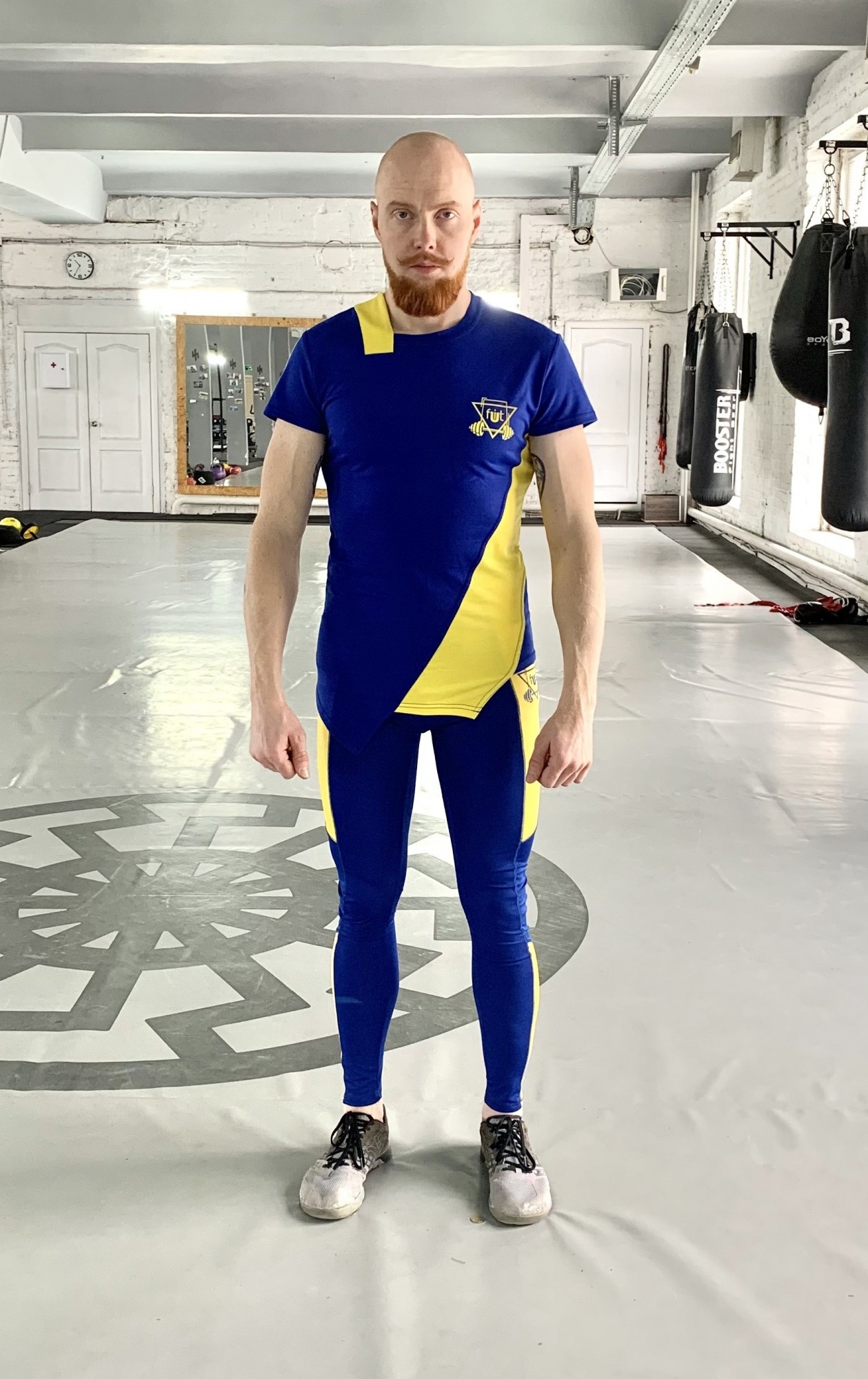 

Спортивный мужской набор (Футболка тайтсы) Grade y-blue 2 0 FitU S Синий