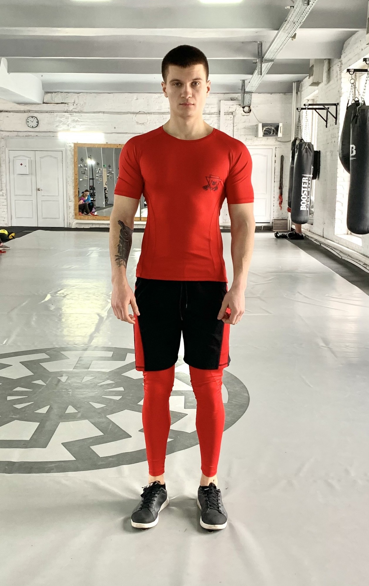 

Спортивный мужской набор (Рашгард тайтсы шорты) Armm inferno 3 0 FitU L Красный
