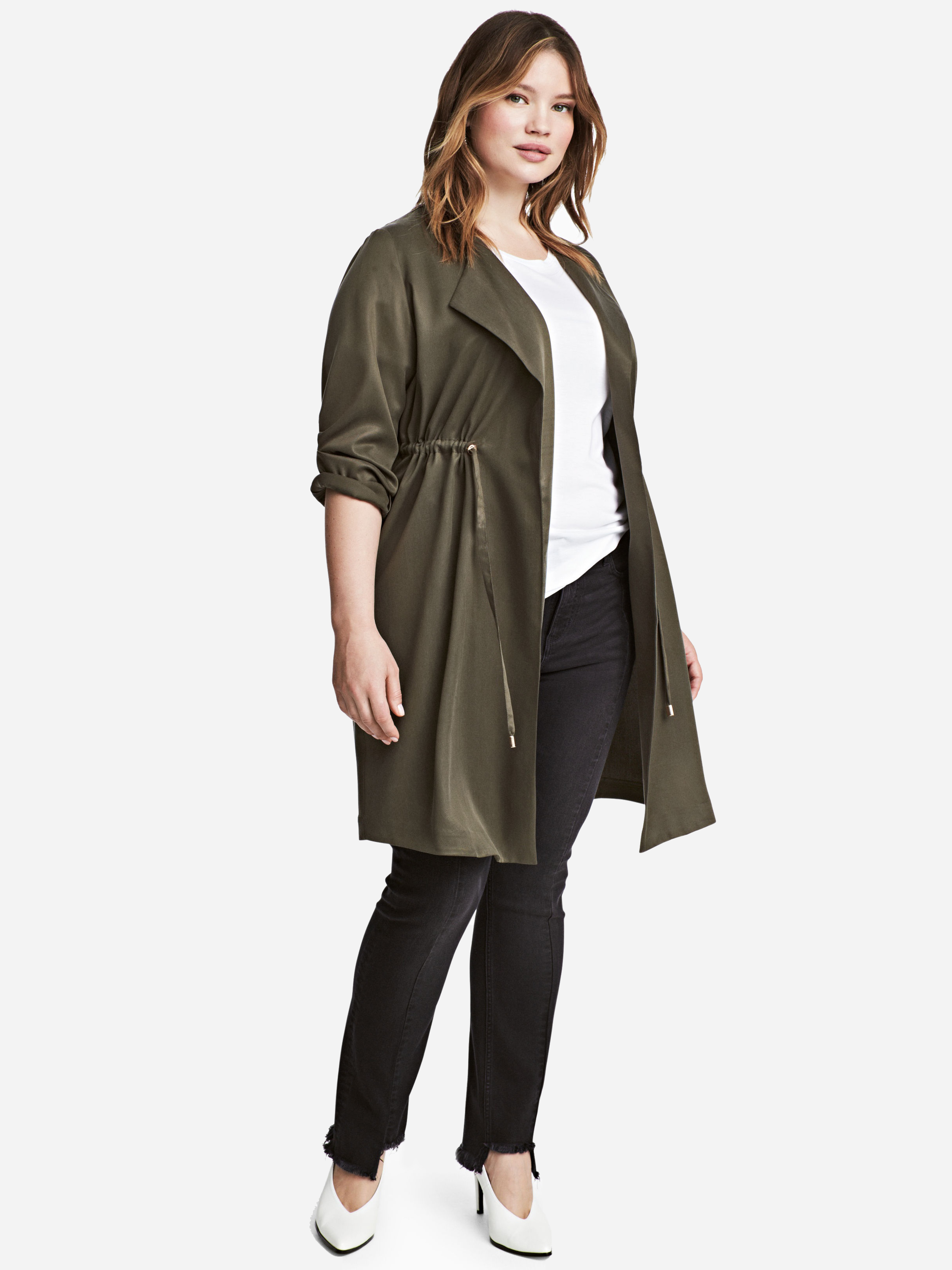 

Плащ H&M 4555705-ABTE 48 Болотный