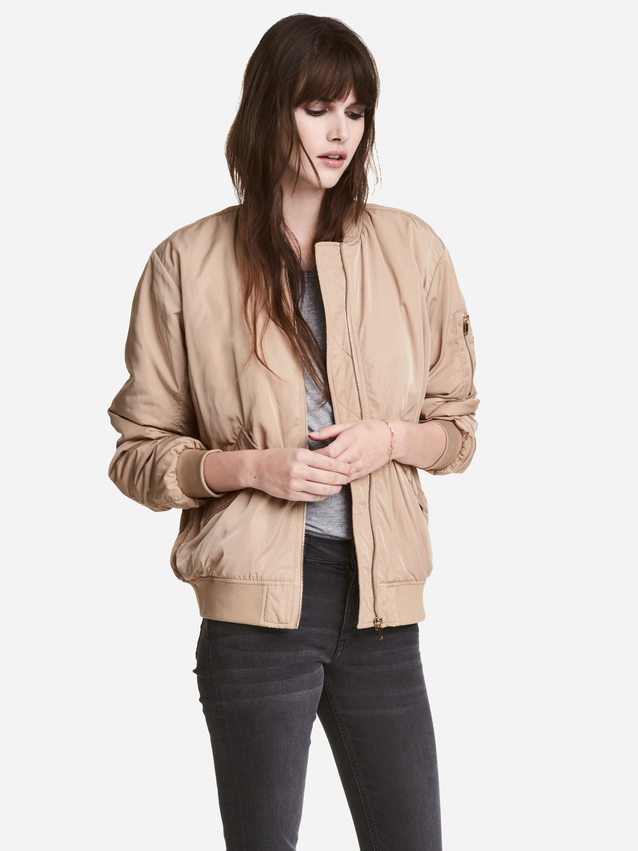 

Бомбер H&M 4279515-ACTQ 32 Бежевый