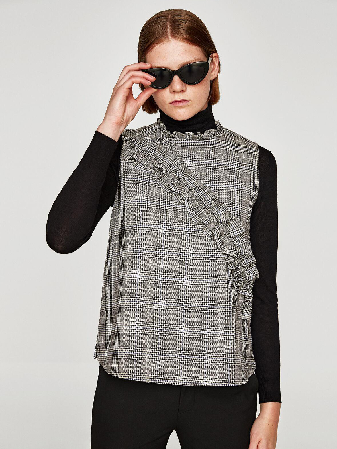 

Блузка Zara 7563-245-064-ACSX XL Серая