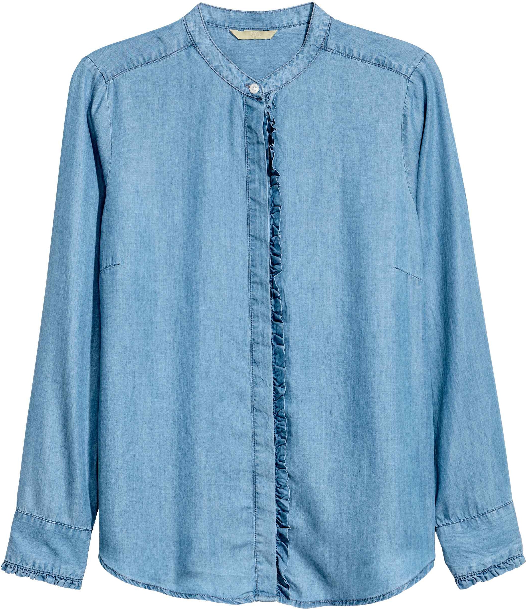 

Джинсовая рубашка H&M 4785405-ACUP 46 Голубая