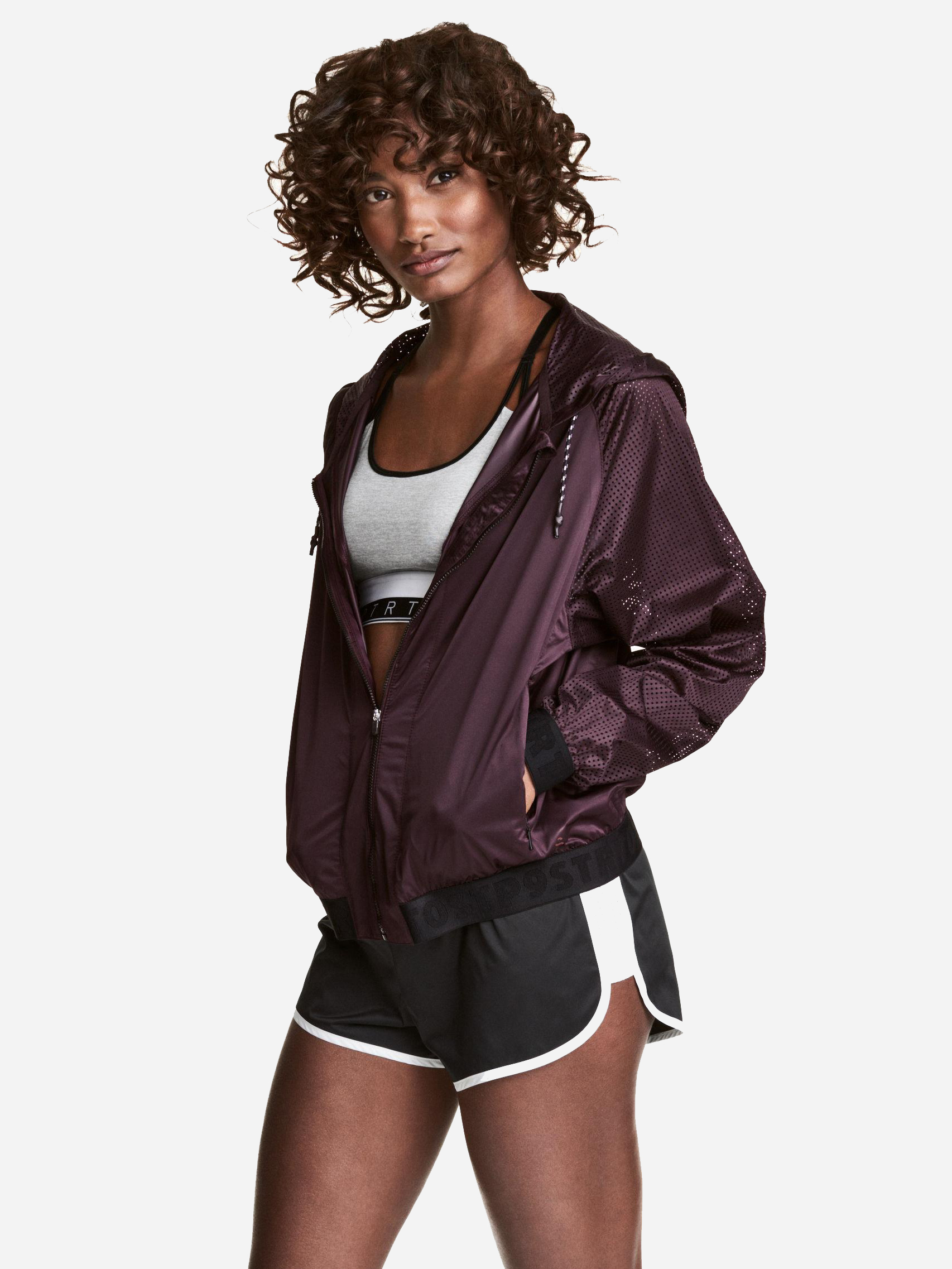 

Спортивная кофта H&M 4506015-ACXK L Темно-бордовая