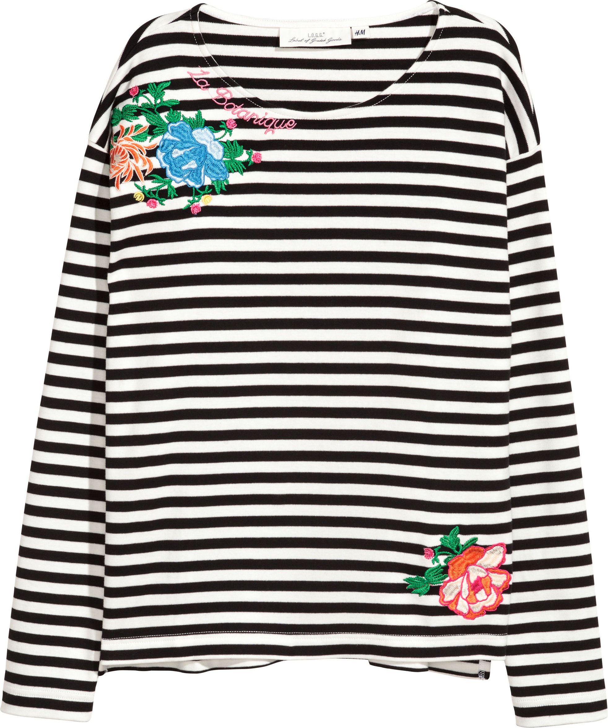 

Лонгслив H&M 5584236-ABDF S Черный с белым