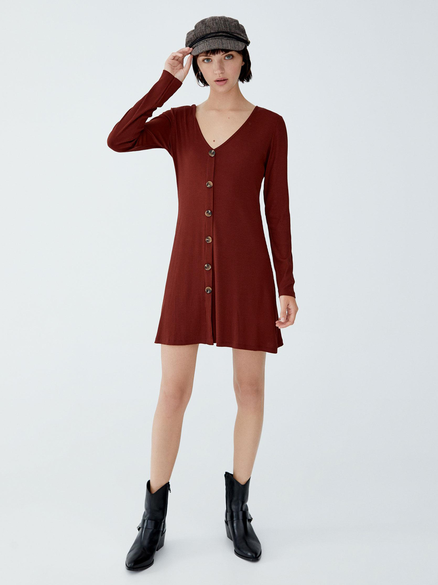 

Платье Pull & Bear 9393-393-700-ACVE XL Коричневое