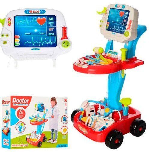 

Игровой набор Limo Toy 660-45-46 Набор доктора Тележка со звуковыми эффектами Красный