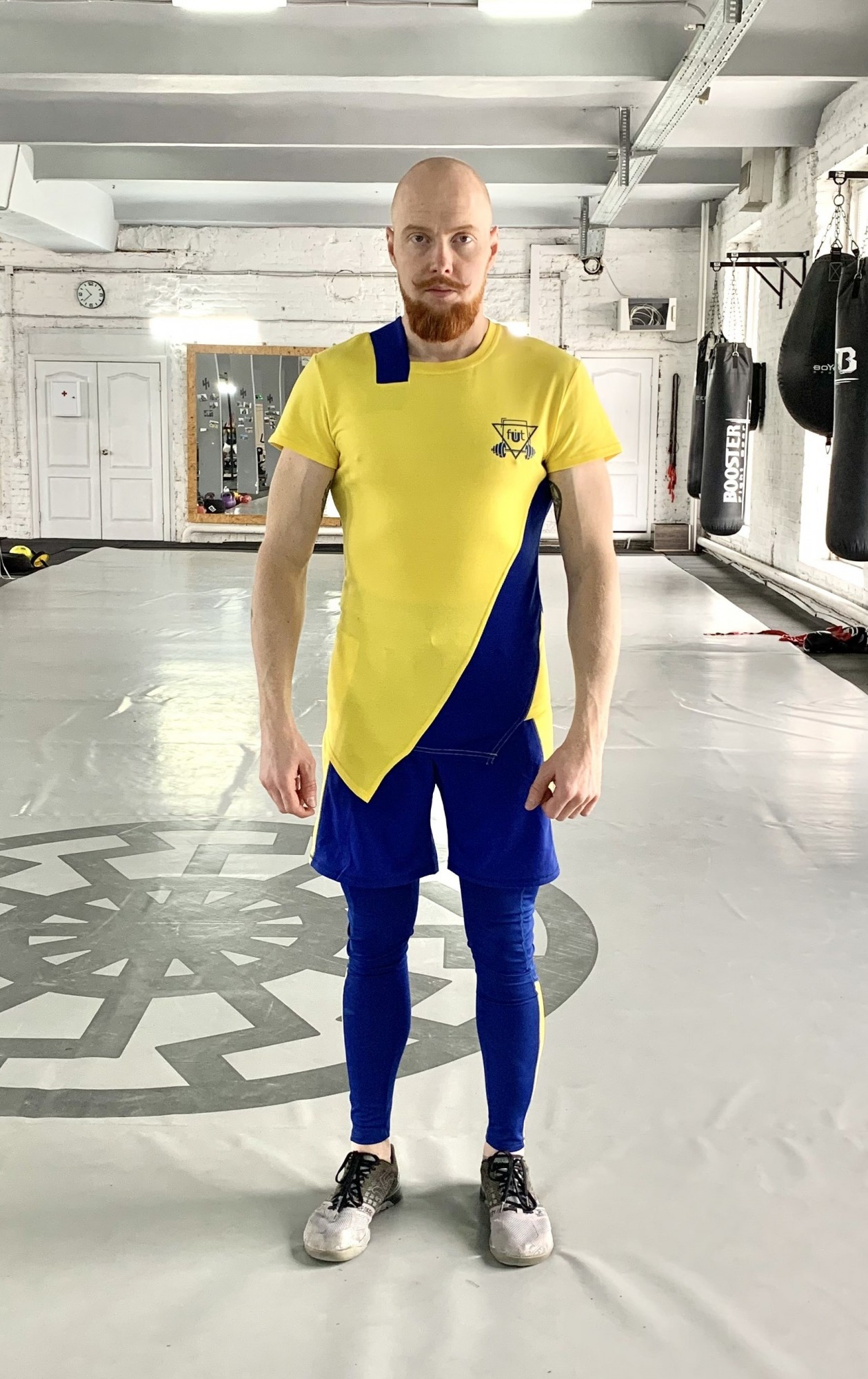 

Спортивный мужской набор (Футболка тайтсы шорты) Grade UA2 3 0 FitU XL Желтый