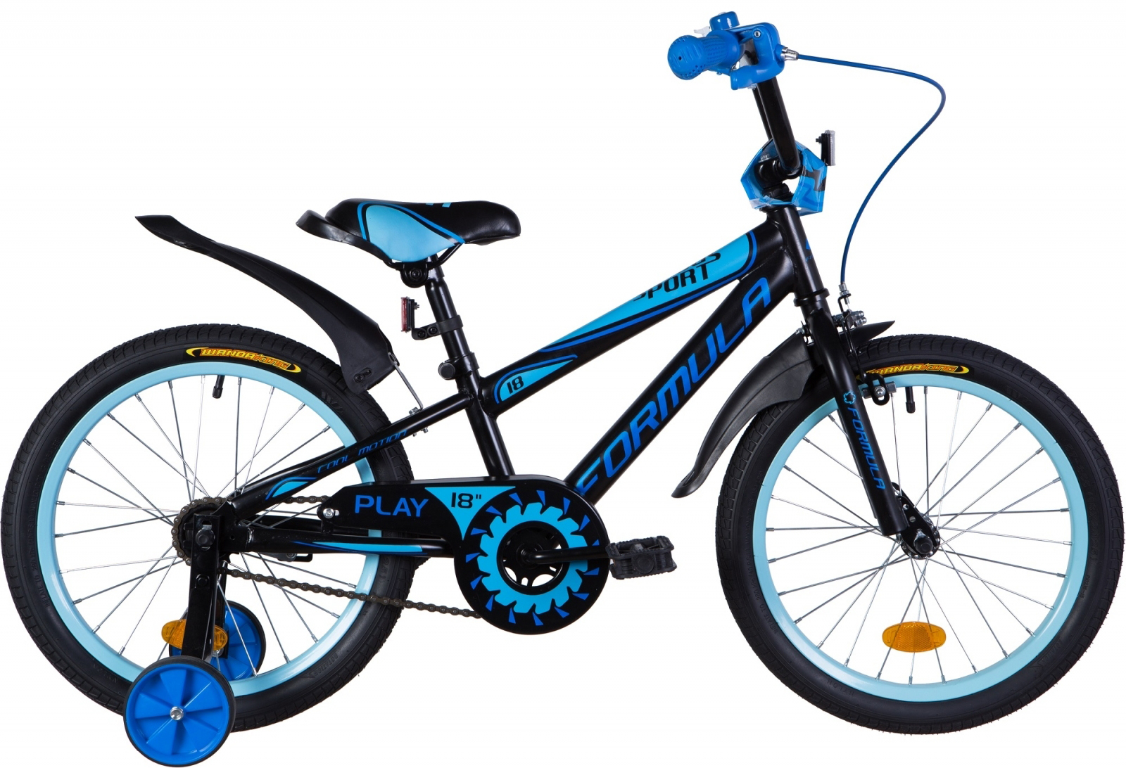 

Велосипед 18'' Formula Sport 9.5" 2021 Черно-синий с голубым (OPS-FRK-18-082)
