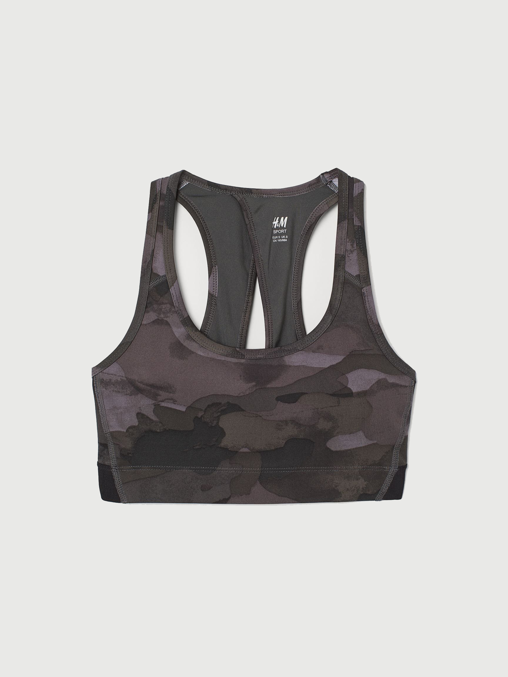 

Спортивный топ H&M Sport 7542382dm S Хаки рисунок