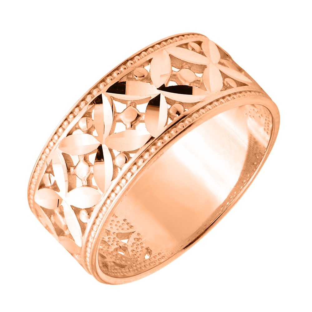 Кольца с алмазной гранью золотые