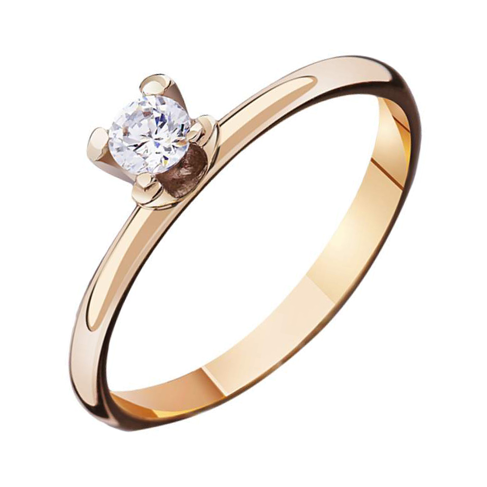 

Кольцо из красного золота Единственная с кристаллом Swarovski 000036734 17 размера
