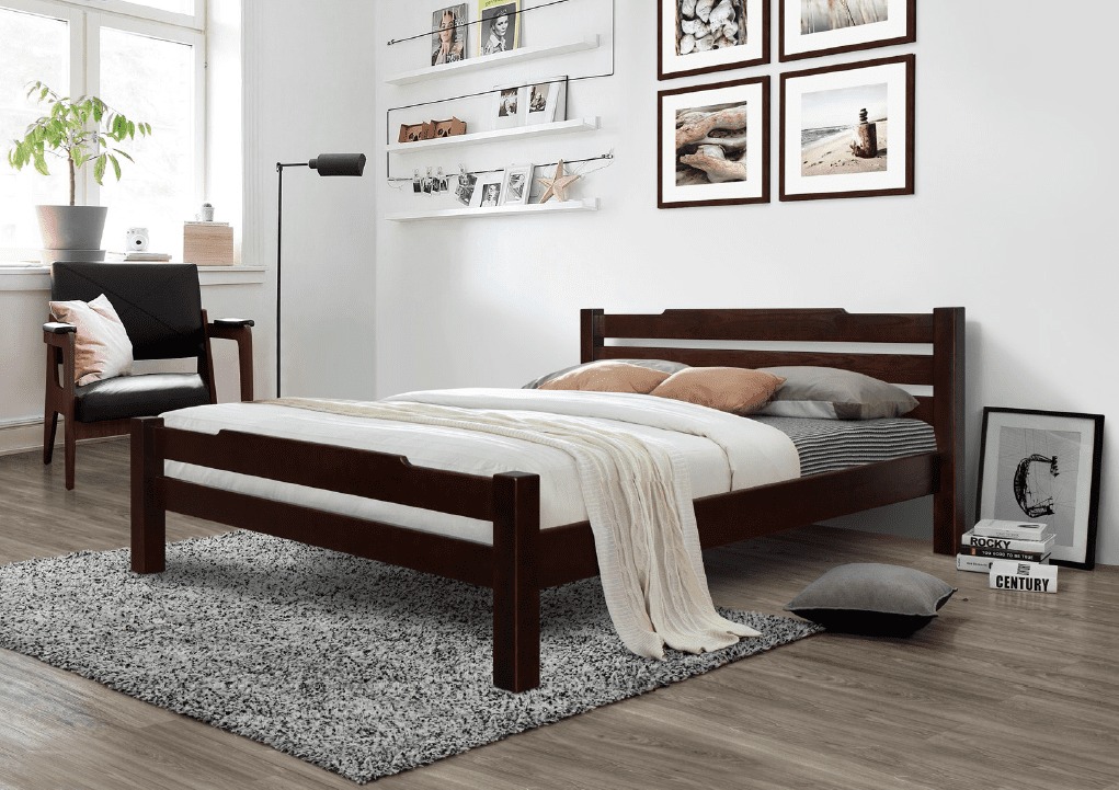 

Кровать деревянная из сосны Нортон 160x200 гнилая вишня цвет Stemma