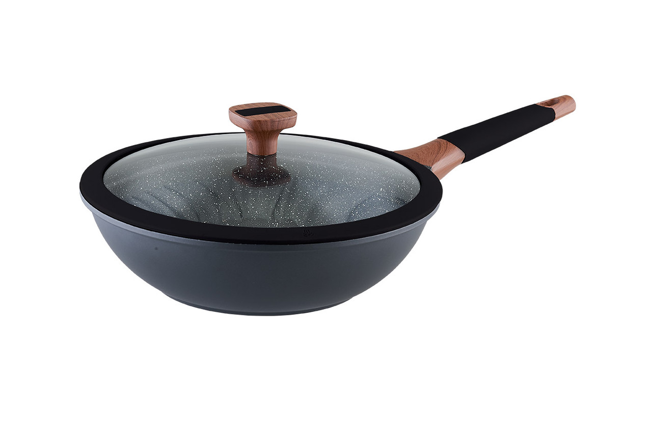 

Сковорода WOK с крышкой VINZER Greblon Induction Line 28 см