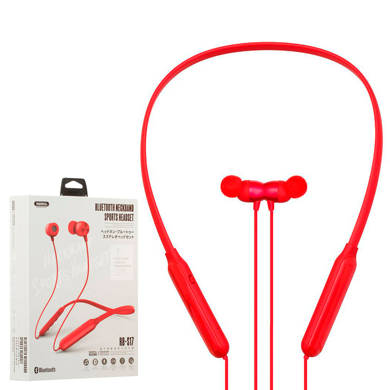 

Bluetooth наушники с микрофоном Remax RB-S17 красные
