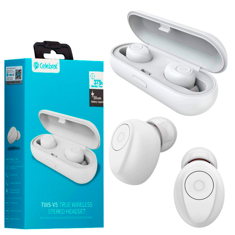 

Bluetooth наушники с микрофоном Celebrat TWS-W5 белые