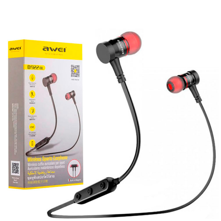 

Bluetooth наушники с микрофоном AWEI B922BL черные