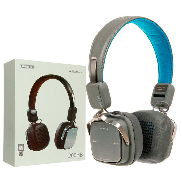 

Bluetooth наушники с микрофоном Remax RB-200HB серо-синие