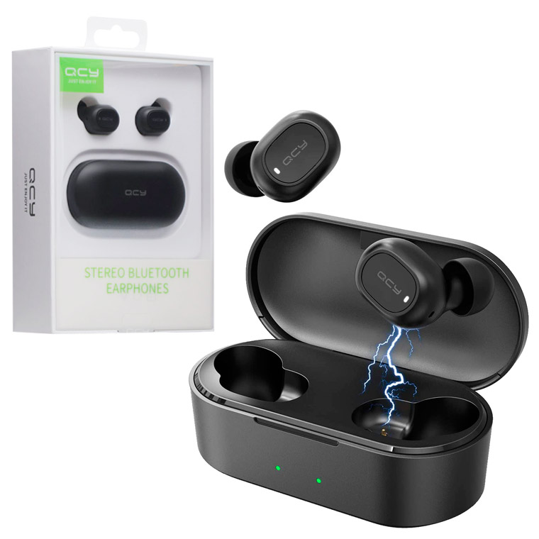 

Bluetooth наушники с микрофоном QCY TWS T2c черные