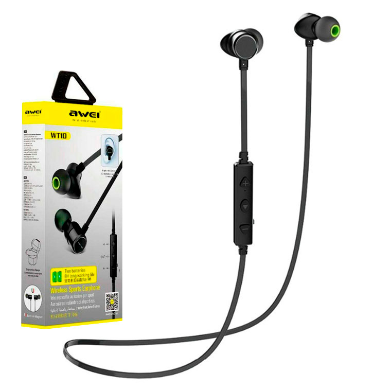 

Bluetooth наушники с микрофоном AWEI WT10 черные