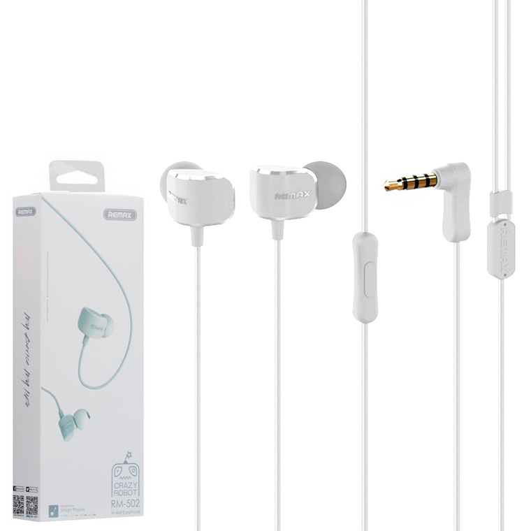 

Наушники с микрофоном Remax RM-502 Crazy Robot белые