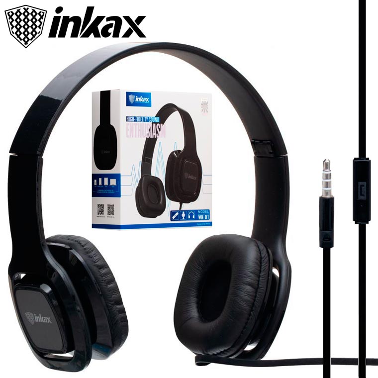 

Наушники с микрофоном inkax WH-01 черные